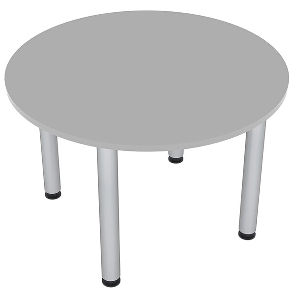 Square 4 Person Conference Room Table, 46" W, 46" L, 29" H, Light Gray